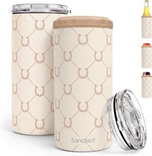 Horse Can Cooler 12oz - Travel Mug Cups - Stainless Steel Insulated for Mom Sister Women Girl Friends