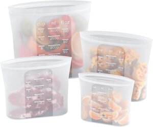 Bangp Premium Silicone Reusable Food Storage Bags,4 Pack