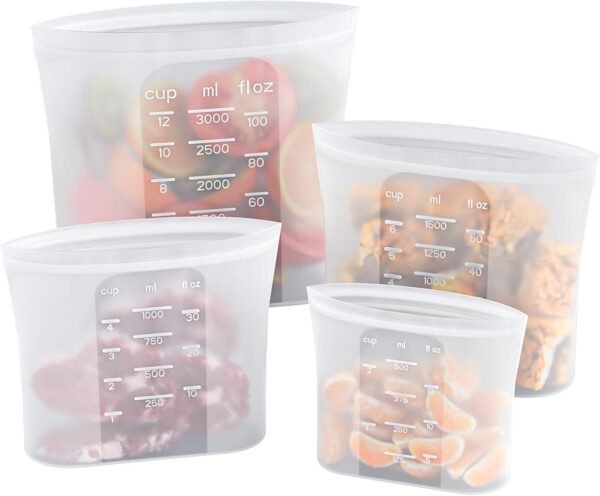 Bangp Premium Silicone Reusable Food Storage Bags,4 Pack